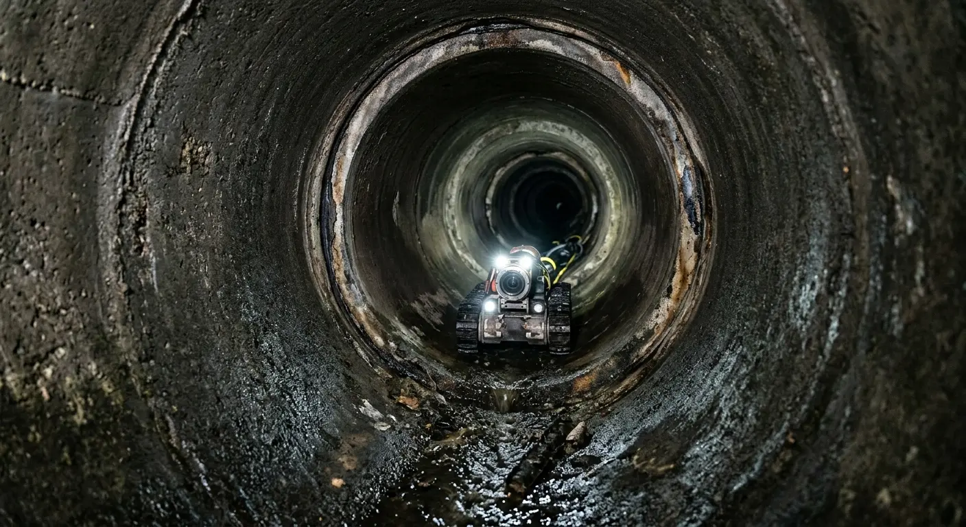 Robotic sewer camera inspecting pipe interior for Drain Snake Service in Aspen